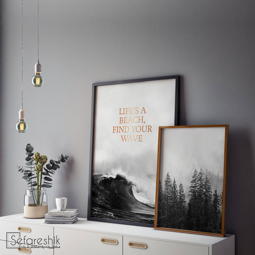 T140402 - تخفیف زمستانه تابلو رومیزی جنگل کاج